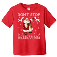 Don't Stop Believing Christmas Ugly Sweater Design Toddler T-Shirt