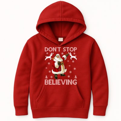 Don't Stop Believing Christmas Ugly Sweater Design Kids Hoodie