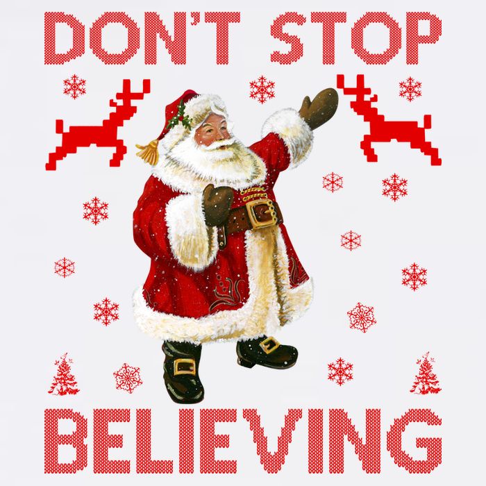 Don't Stop Believing Christmas Ugly Sweater Design Garment-Dyed Sweatshirt