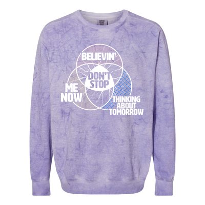 Don't Stop Believing Diagram Chart Colorblast Crewneck Sweatshirt