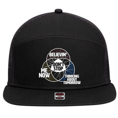 Don't Stop Believing Diagram Chart 7 Panel Mesh Trucker Snapback Hat