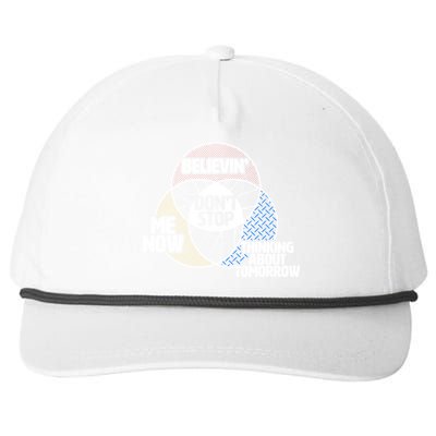 Don't Stop Believing Diagram Chart Snapback Five-Panel Rope Hat