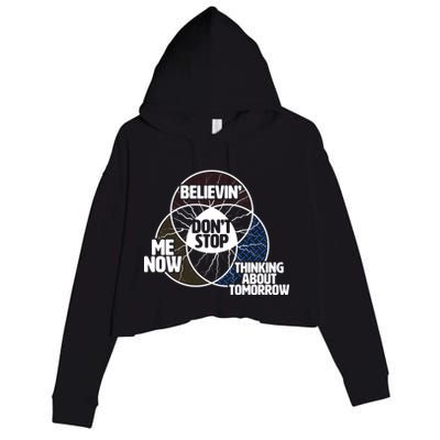 Don't Stop Believing Diagram Chart Crop Fleece Hoodie
