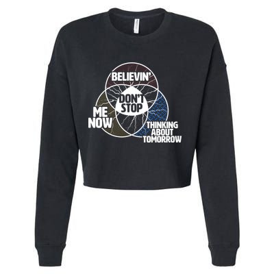 Don't Stop Believing Diagram Chart Cropped Pullover Crew