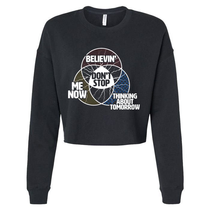 Don't Stop Believing Diagram Chart Cropped Pullover Crew