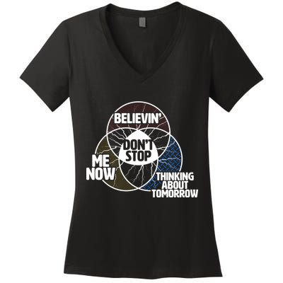 Don't Stop Believing Diagram Chart Women's V-Neck T-Shirt