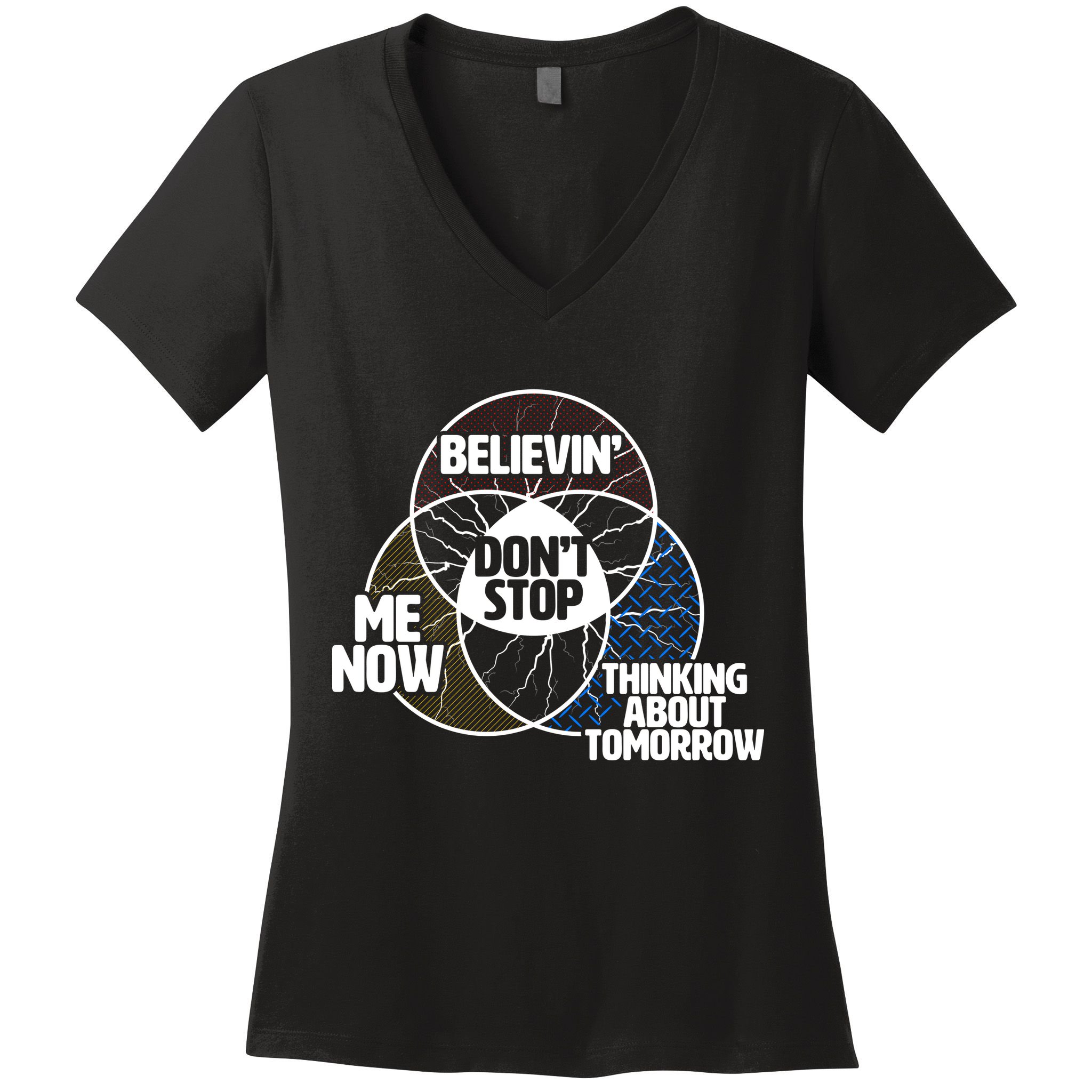 Don't Stop Believing Diagram Chart Women's V-Neck T-Shirt