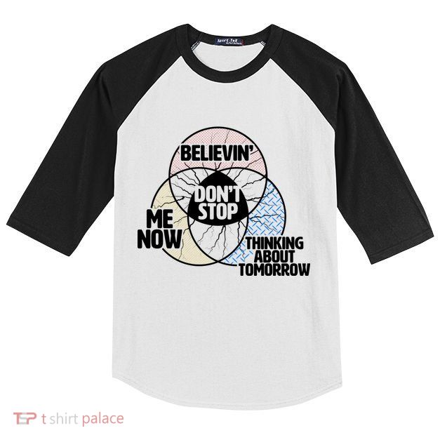Don't Stop Believing Diagram Chart Kids Colorblock Raglan Jersey