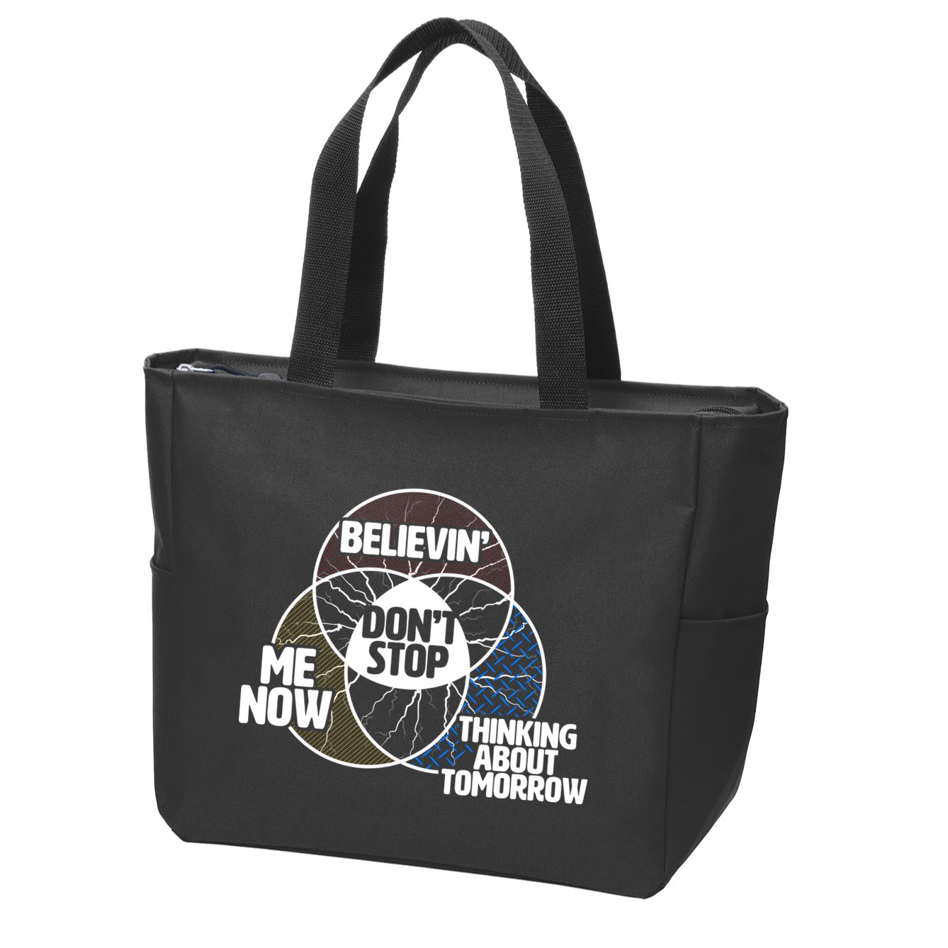 Don't Stop Believing Diagram Chart Zip Tote Bag