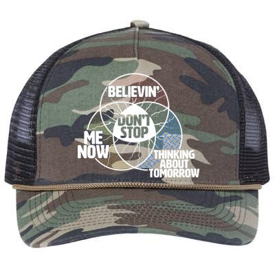 Don't Stop Believing Diagram Chart Retro Rope Trucker Hat Cap