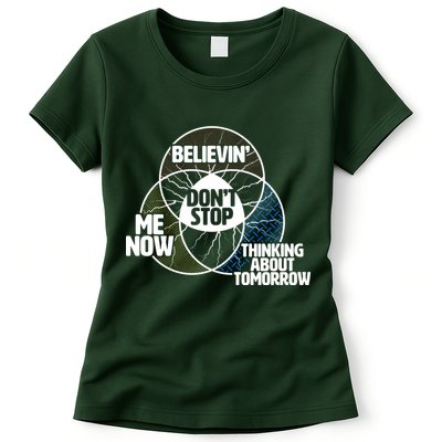 Don't Stop Believing Diagram Chart Womens T-Shirt