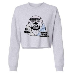 Don't Stop Believing Diagram Chart Cropped Pullover Crew