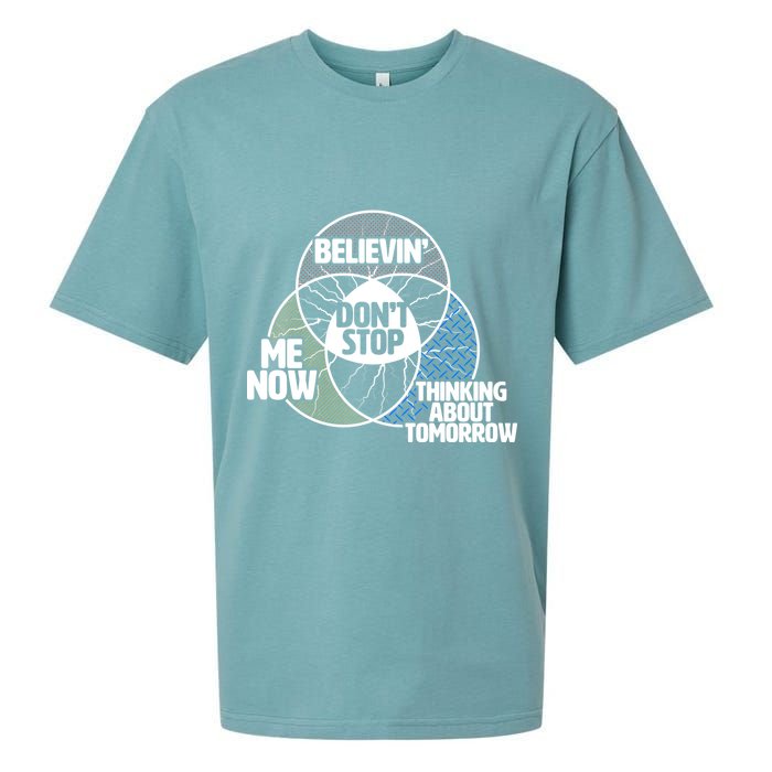 Don't Stop Believing Diagram Chart Sueded Cloud Jersey T-Shirt