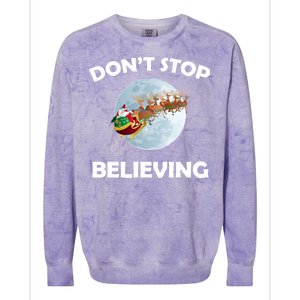 Don't Stop Believing In Santa Colorblast Crewneck Sweatshirt