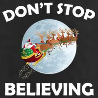 Don't Stop Believing In Santa 7 Panel Mesh Trucker Snapback Hat