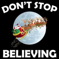 Don't Stop Believing In Santa Flexfit Unipanel Trucker Cap