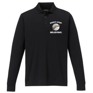 Don't Stop Believing In Santa Performance Long Sleeve Polo