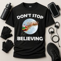 Don't Stop Believing In Santa Cooling Performance Crew T-Shirt