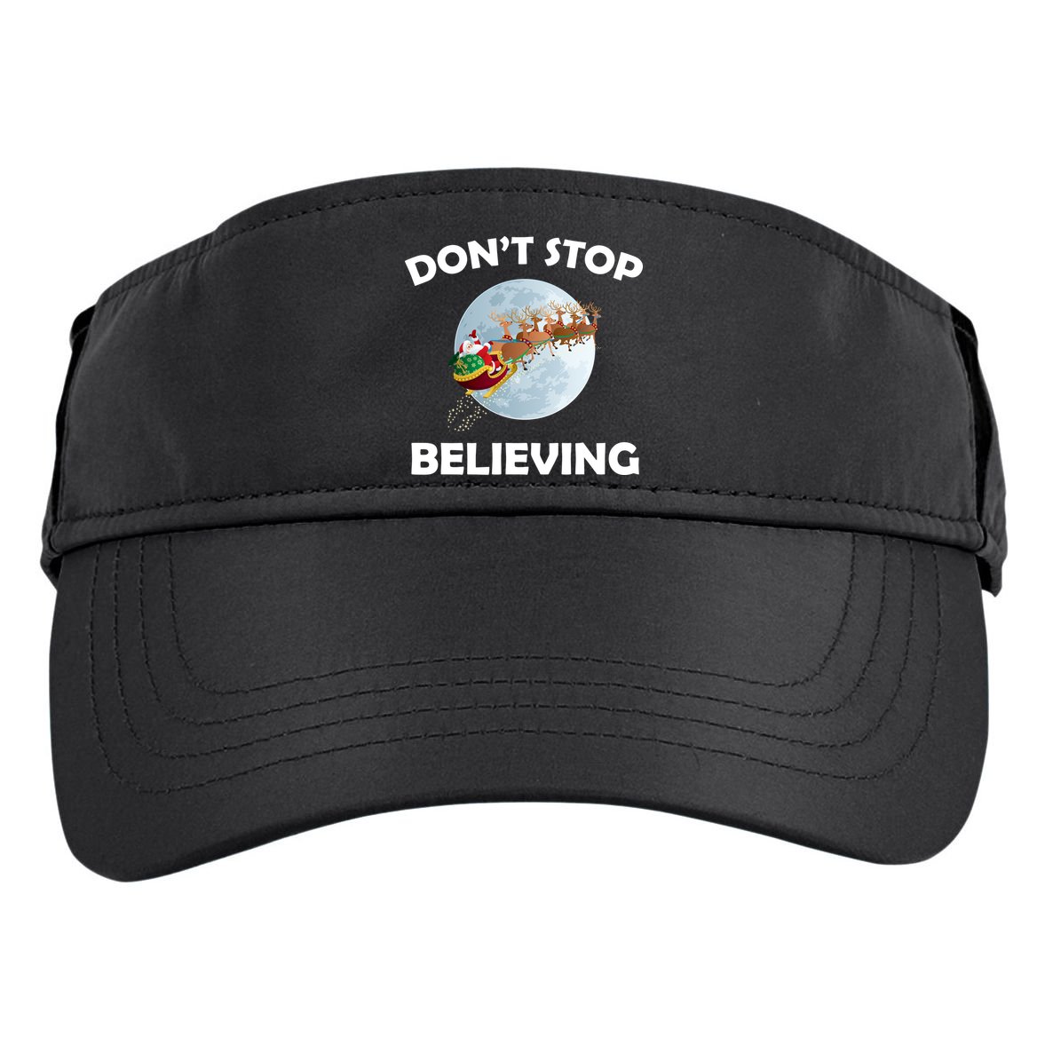 Don't Stop Believing In Santa Adult Drive Performance Visor