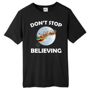 Don't Stop Believing In Santa Tall Fusion ChromaSoft Performance T-Shirt