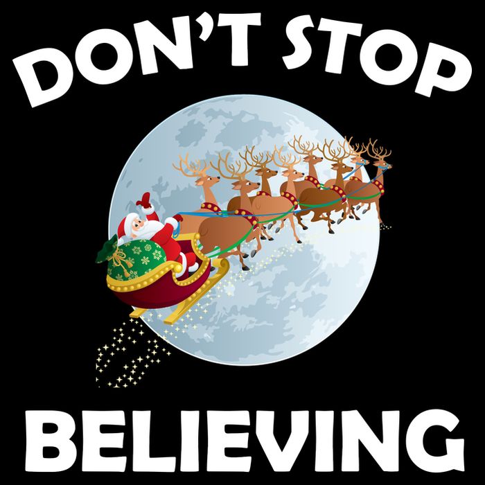 Don't Stop Believing In Santa Drawstring Bag