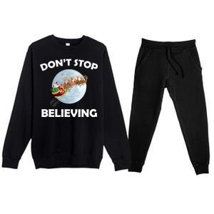 Don't Stop Believing In Santa Premium Crewneck Sweatsuit Set