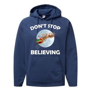 Don't Stop Believing In Santa Performance Fleece Hoodie