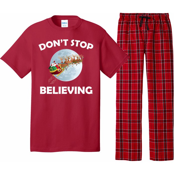 Don't Stop Believing In Santa Pajama Set