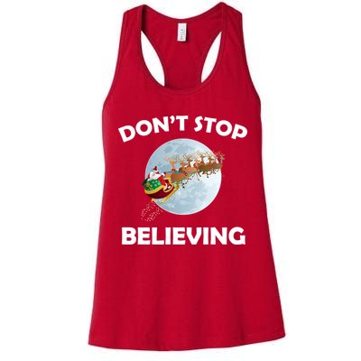 Don't Stop Believing In Santa Womens Tank Top