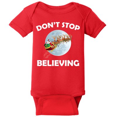 Don't Stop Believing In Santa Baby Bodysuit