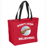 Don't Stop Believing In Santa Zip Tote Bag