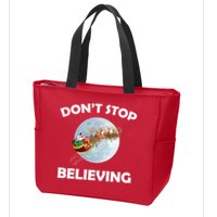 Don't Stop Believing In Santa Zip Tote Bag