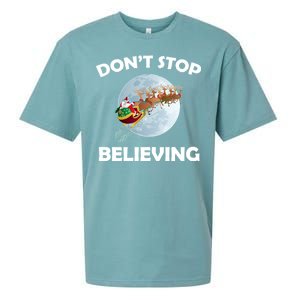 Don't Stop Believing In Santa Sueded Cloud Jersey T-Shirt