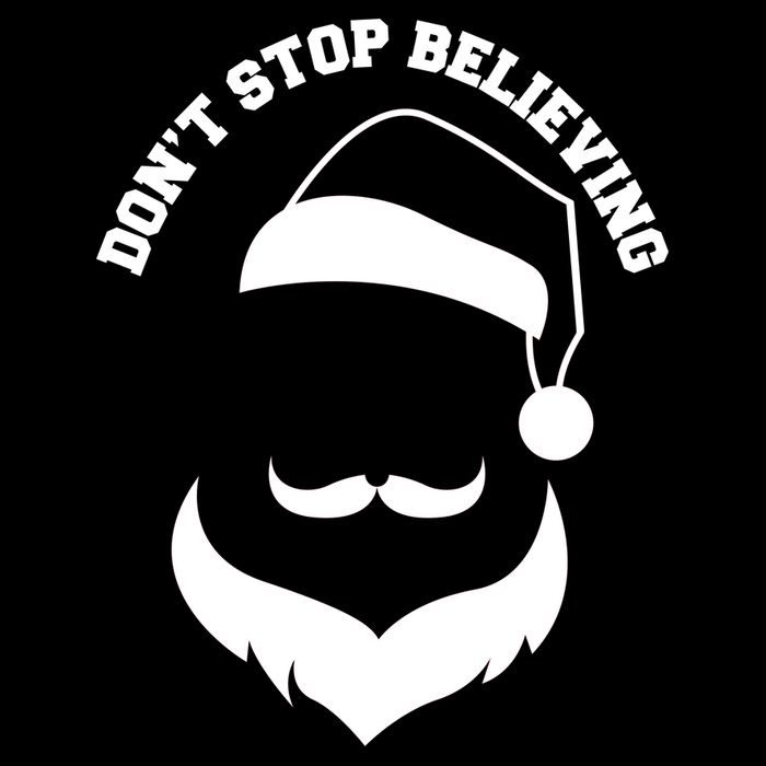 Don't Stop Believing Santa Face Cooling Performance Crew T-Shirt