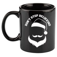 Don't Stop Believing Santa Face 11oz C Handle Ceramic Mug