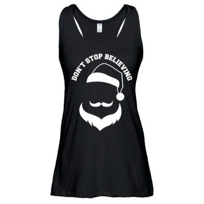 Don't Stop Believing Santa Face Ladies Essential Flowy Tank