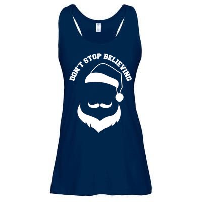 Don't Stop Believing Santa Face Ladies Essential Flowy Tank