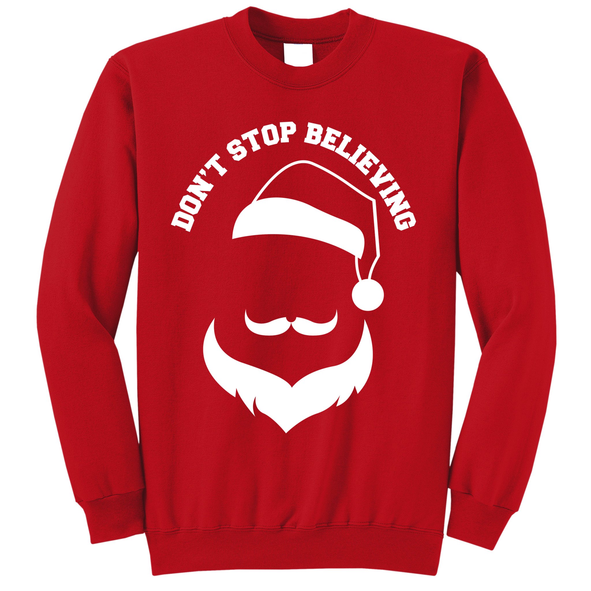 Don't Stop Believing Santa Face Sweatshirt