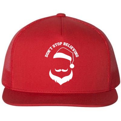 Don't Stop Believing Santa Face Flatbill Hat