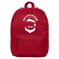 Don't Stop Believing Santa Face 16 in Basic Backpack