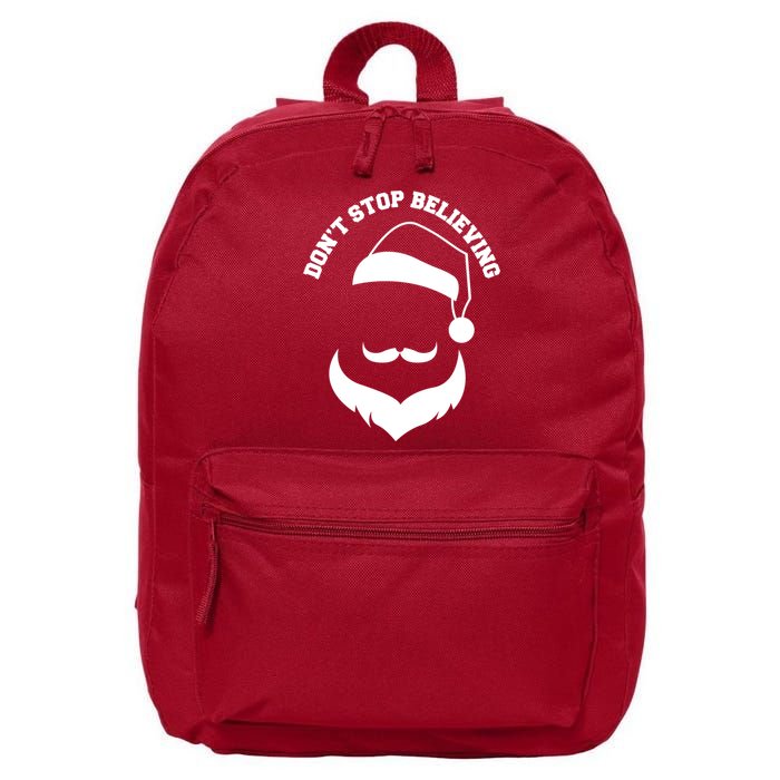 Don't Stop Believing Santa Face 16 in Basic Backpack