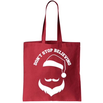 Don't Stop Believing Santa Face Bag
