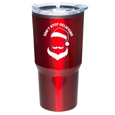 Don't Stop Believing Santa Face Tumbler