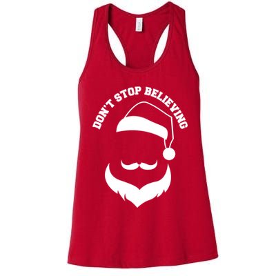 Don't Stop Believing Santa Face Womens Tank Top