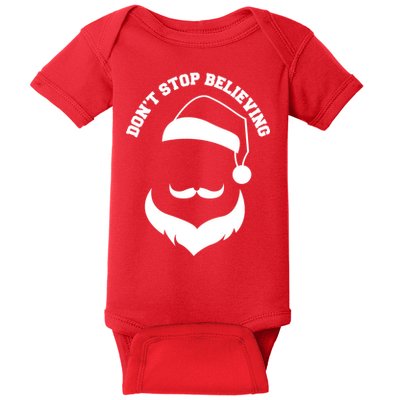 Don't Stop Believing Santa Face Baby Bodysuit