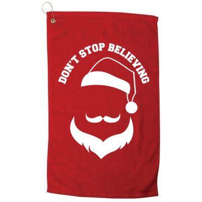 Don't Stop Believing Santa Face Golf Towel