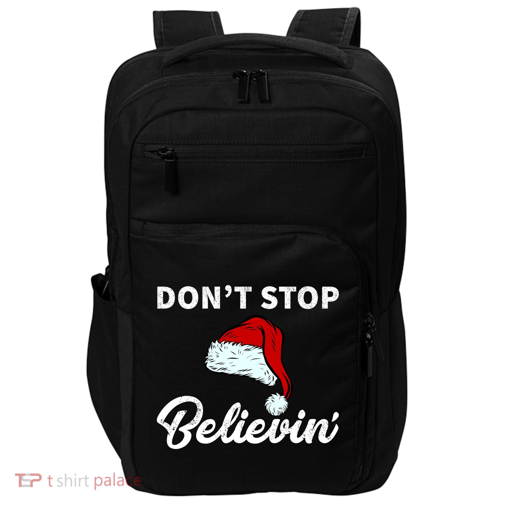 Don't Stop Believing Santa Hat Impact Tech Backpack
