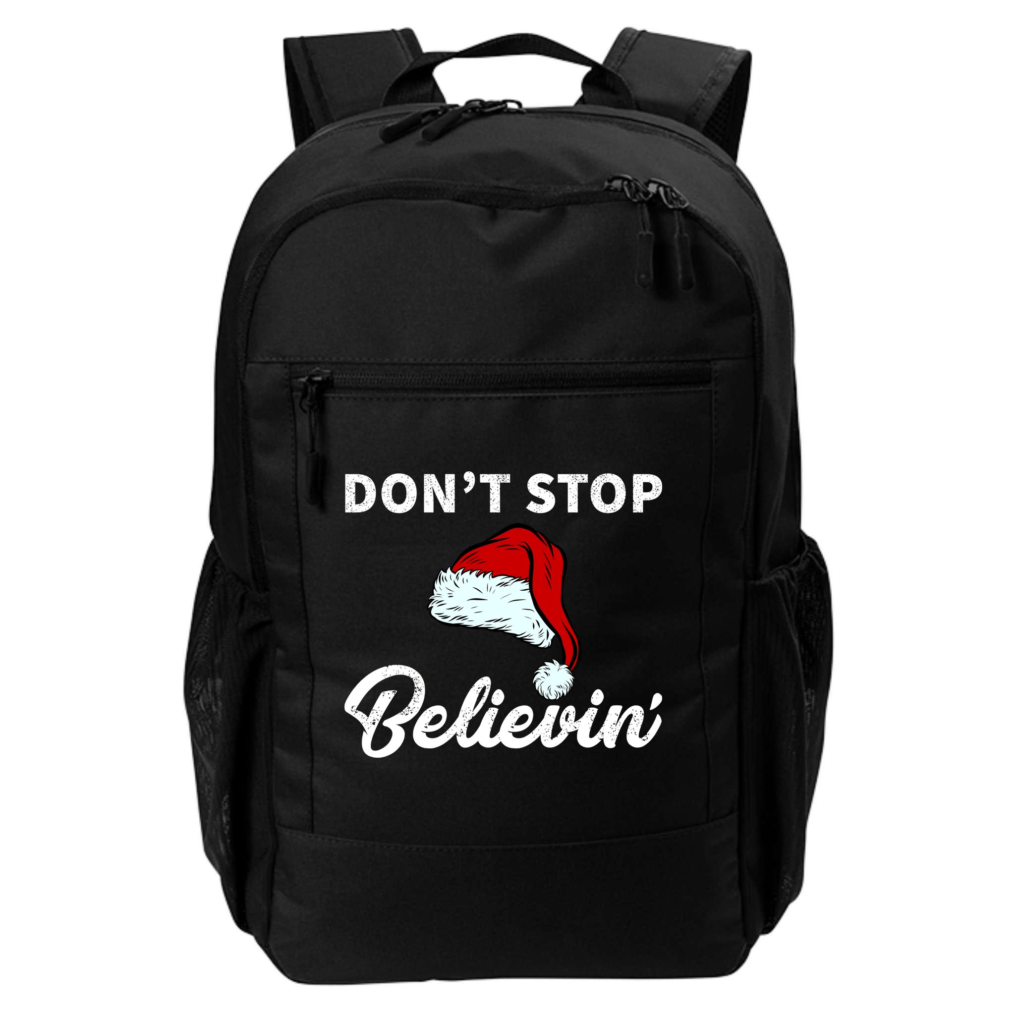 Don't Stop Believing Santa Hat Backpack