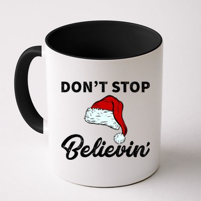 Don't Stop Believing Santa Hat Mug