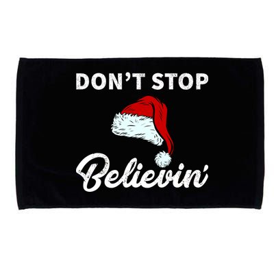 Don't Stop Believing Santa Hat Microfiber Hand Towel